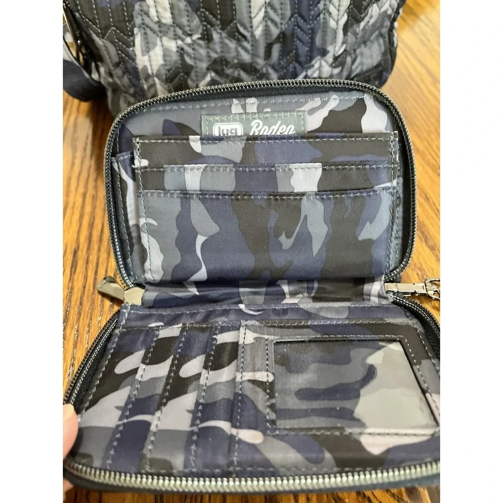 Lug Ranger Convertible Crossbody Bag And Rodeo Wallet Wristlet Camo Navy Blue